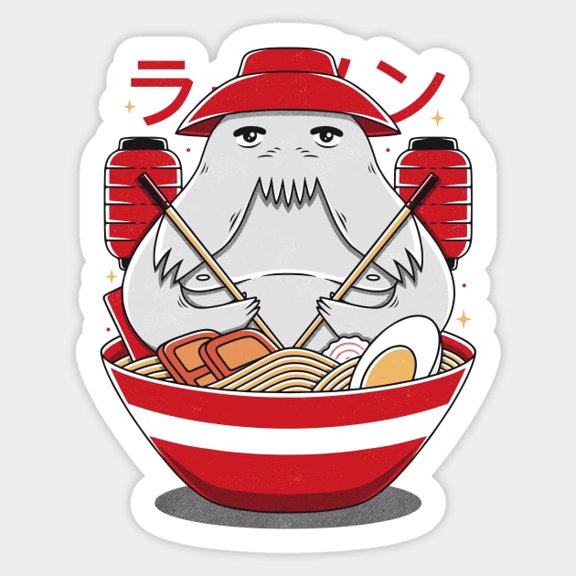 Great White Lord Ramen Sticker by Alundrart